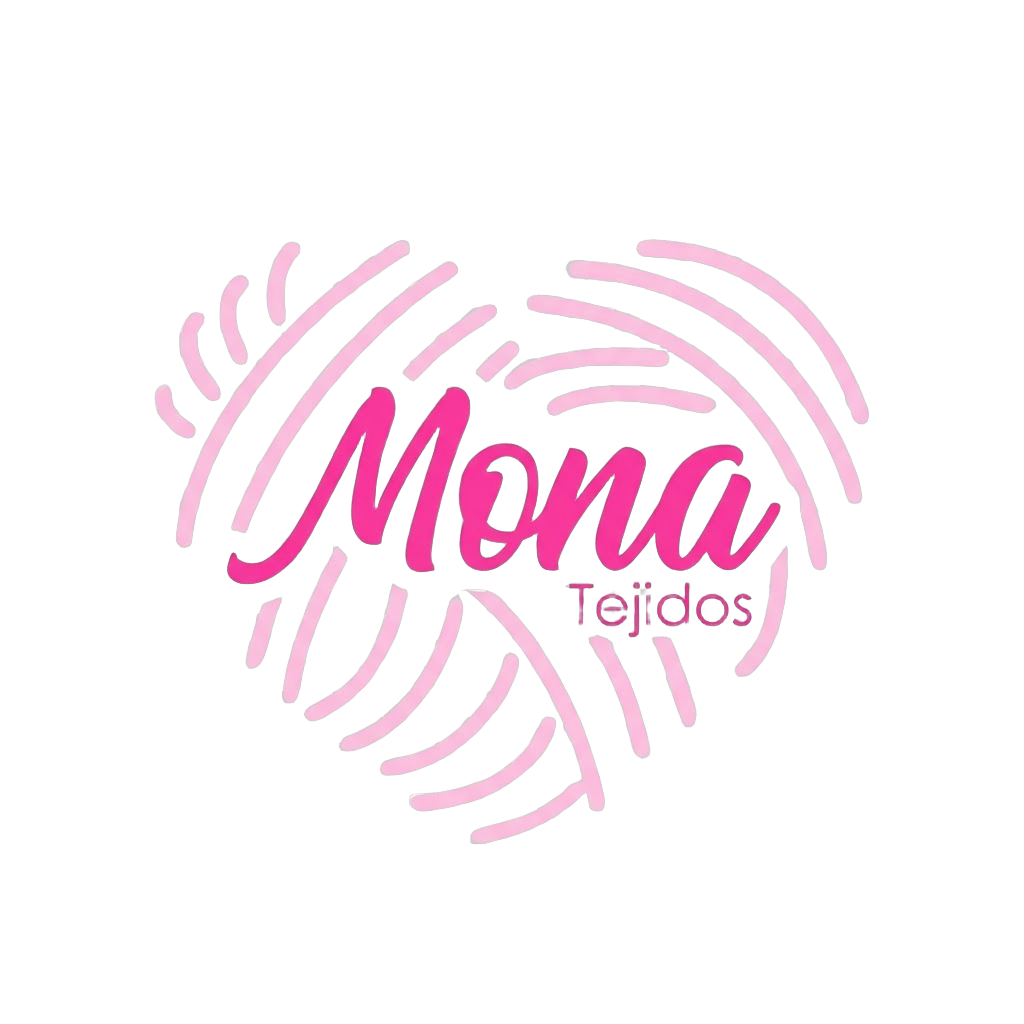Eliminar únicamente el fondo exterior del logo de Mona Tejidos y dejarlo transparente. Conservar intactos el texto rosa “Mona Tejidos” y todas las líneas curvas rosas del diseño, sin cambiar colores ni forma.